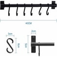 thumbnail image 2 of Gourmet Kitchen Rail, Space Saving Storage Multifunctional Hanger for Kitchen Wall Mount, Aluminum Construction Easy Installation, Black 15.75 In, 2 of 5