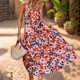thumbnail image 5 of Vestido de Manga Corta para las Mujeres, Cuello de Tripulación Casual Empalme Vestido de Ocio de Color Sólido con Longitud Normal para el Uso Diario de Verano, Faldas Cortas para las Mujeres, 5 of 6