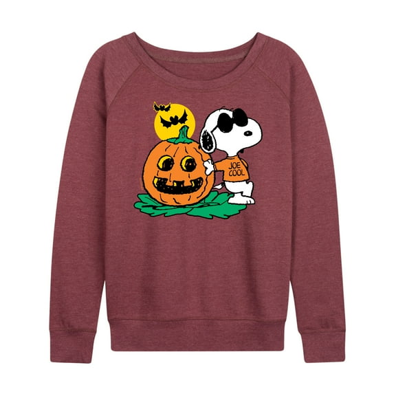 Peanuts - Joe Cool Pumpkin - Women's Lightweight French Terry Long Sleeve Shirt