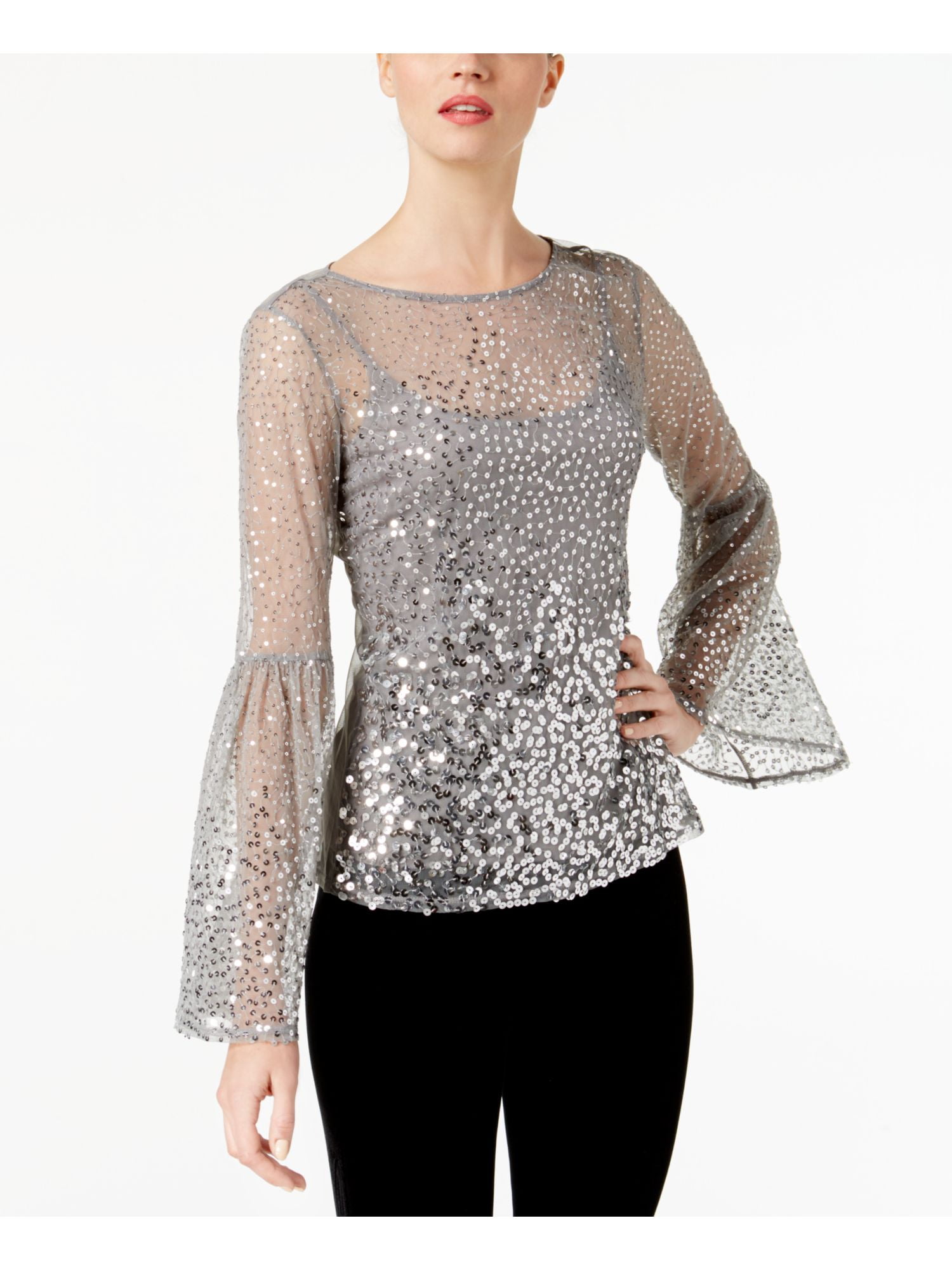 sequin bell sleeve
