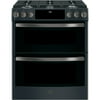 GE Appliances PGS960FELDS Black Slate Series 30 Inch Slide-in Gas Range Black Slate