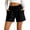 Black -CU21, variant on Womens Linen Casual Shorts High Waisted Cotton Shorts Summer Flowy Beach Drawstring Shorts with Pockets Khaki L