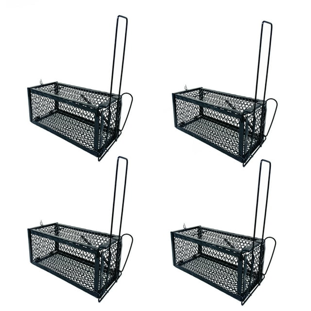 4 Pack Catch Release Humane Animal Rodent Cage Trap For Mice, Rats