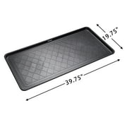 All Weather Boot Tray, Extra Large Size by Trimate -Water Resistant Plastic, Multi-Purpose for Shoes, Pet Feeding Trays, Mudroom Entryway, Garage, Indoor or Outdoor Extra Large, 40”x20”(Black)