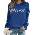 thumbnail image 1 of Huaizzzy Chandails en Molleton Oversize pour Femmes Manches Longues Col Rond Imprimé Lettres Légers Amples Blouse Haut à Capuche Chandails Chauds d'Automne pour Femmes Veste de Survêtement Grande Légère pour Femmes, 1 of 7