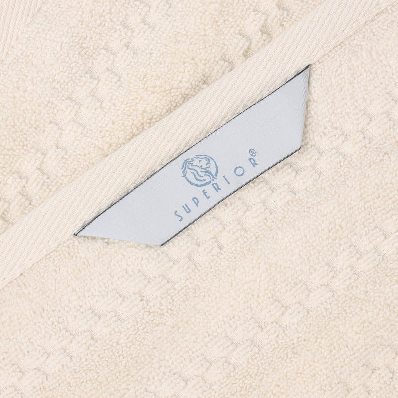 Superior Zuma Zero Twist Absorbent Hand Towels, Set of 6, Ivory