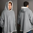 thumbnail image 4 of Mainstays Wearable Sherpa Hoodie Throw Blanket, One Size 35" x 33", Gray, 4 of 7