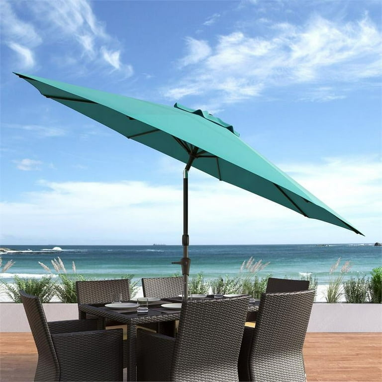 corliving 10 ft tilting patio umbrella Large with Base Stand escape the sun CorLiving 9ft Patio Umbrella with