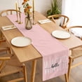 thumbnail image 3 of Hello Winter Table Runner 48 Inches Long Farmhouse Dress Scarves, Pink Merry Christmas Holiday Dining Tablerunner for Coffee Table/Kitchen Island/Party Décor, 13" x 48", 3 of 8