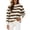 Brown, variant on Womens Striped Sweater Knit Long Sleeve Crewneck Loose Lightweight Fall Winter Fashion Sweaters