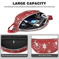 thumbnail image 4 of Fanny Pack Red Christmas Snowflake Pattern Waist Pack Bag,Running Cross Bag,Waterproof Large Fanny Packs for Women Men for Travel Running Hiking Cycling, 4 of 6
