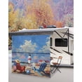 thumbnail image 5 of 4th of July RV Awning Sun Shade Screen 9'X7' Beach Lounge Chairs Mesh Sunscreen Patriotic American Flag Fireworks Awning Shade Screen with Zipper UV Blocker Completed Kits for RV Motorhome Camper, 5 of 7