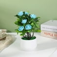 thumbnail image 4 of Sunjoy Tech Artificial Bonsai Easy Care Realistic No Watering Non-withered Anti-fading Decorative 12 Fake Rose Artificial Potted Plant Home Supplies, 4 of 8