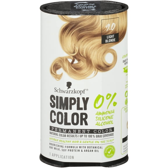 Schwarzkopf Simply Color Permanent Hair Color, 9.0 Light Blonde