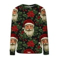 thumbnail image 4 of Womens Christmas Printed Sweatshirt Crewneck Long Sleeve Shirts Xmas Novelty Pullover Santa Claus Clothing Reindeer Stocking Tops Trendy Fashion Clothes, 4 of 4