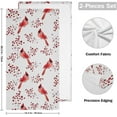 thumbnail image 2 of Winter Red Birds Berries Hand Towels, Kitchen Towel Ultra Soft and Absorbent,Decorative Fingertip Face Towel for Bathroom Hotel, 2 PCS, 28.3"x 14.4", 2 of 6