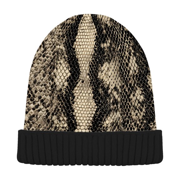 JSTEL Snake Print Beanie for Women Men Winter Hat Reversible Skull Knit Cap