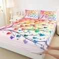thumbnail image 5 of Manfei Kawaii Rainbow Queen Sheets, Watercolor Tree Queen Sheet Sets, Pink, 4 Pieces, 1 Flat Sheet, 1 Fitted Sheet and 2 Pillowcases, 5 of 6