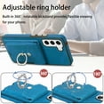 thumbnail image 6 of TECH CIRCLE Case for Samsung Galaxy S21 FE 6.4", [Built-in 2 Micro-SIM Card Slots] Slim Soft Shockproof Protective Cover with Ring Holder Stand + Card Holder Pocket + Eject Pin Holder - Blue, 6 of 8