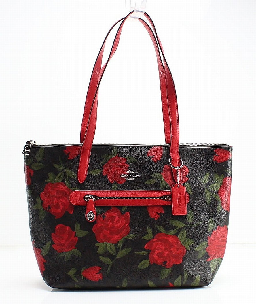 coach camo rose taylor tote