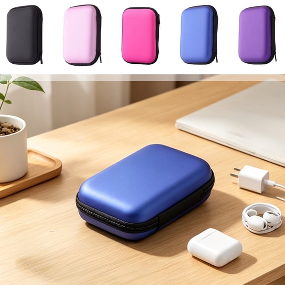 Hard Shell Digital Accessory Storage Case for Earphones Chargers Cables and USB Drives, Portable Travel Organizer with Compartments