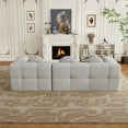thumbnail image 5 of Modern Upholstered Combination Sofa Set, Fully Compressed Modular 103" L-Shaped Combination Living Room Sofa Set with 3 Pillows, Free Combination Sofa for Living Room (Right Side Recliner) (White), 5 of 11