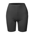 thumbnail image 2 of A2Y Women's Basic Solid Premium Cotton Mid Thigh High Rise Biker Bermuda Shorts Ash Grey L, 2 of 5