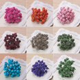 thumbnail image 2 of 40 piezas de mini flores artificiales decorativas de acebo, bayas y frutas escarchadas para Navidad, color morado, 2 of 5