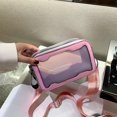 thumbnail image 4 of Bolso De Hombro Bolso bandolera para mujer Bolsos de mensajero de PVC transparentes informales Monedero con cremallera (rosa), 4 of 8