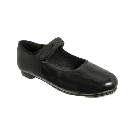 Black Patent Mary Jane Shoes - Girls Black Patent Hook And Loop Mary Jane Tap Shoes 12.5-4 Kids
