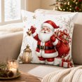 thumbnail image 4 of MYUNNIL Christmas Decorative Throw Pillow Covers, 18 x 18" Farmhouse Soft Santa Printed Washable Fabric Cushion Case with Hidden Zipper for Sofa Bedroom Office Decor, 4 of 5