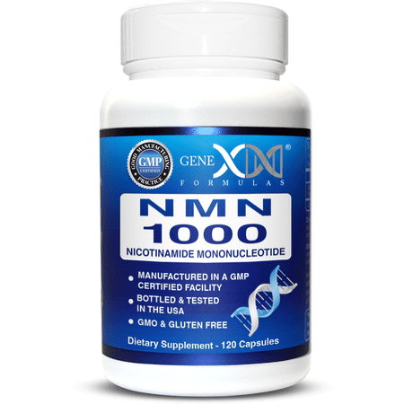 Genex Formulas NMN Supplement 1000mg per Serving  Energy Metabolism  60 Veggie Capsules.