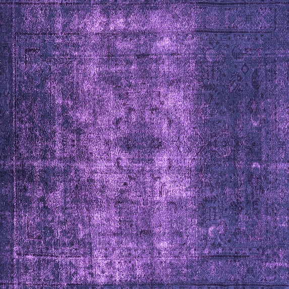 Ahgly Company Indoor Square Oriental Purple Industrial Area Rugs, 7' Square