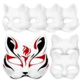 thumbnail image 1 of Miangastore 7pcs Blank Paper Masks Cat Masks Unpainted Masks Crafting Masks Animal Masks Masquerade Party Masks, 1 of 8