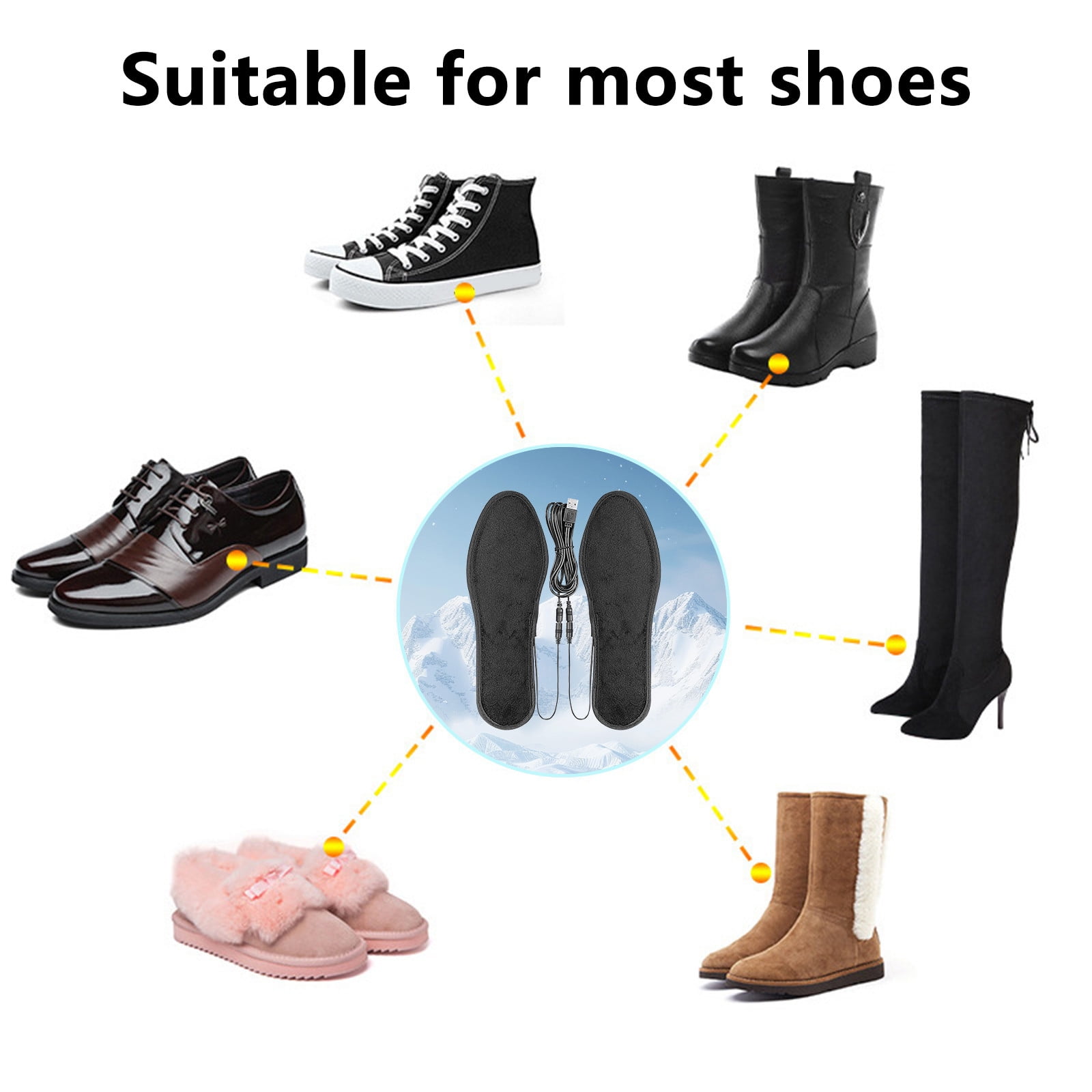 Semelles Chauffantes électriques USB Pour Chaussures D'extérieur