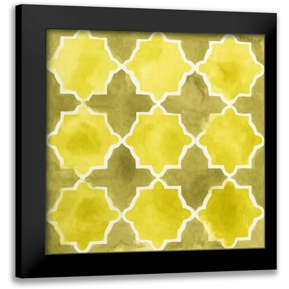 Vess, June Erica 12x12 Black Modern Framed Museum Art Print Titled - Watercolor Tiles VIII