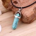 thumbnail image 6 of AYYUFE Unisex Retro Faux Leather Reiki Chakra Healing Quartz Pendant Choker Necklace Alloy, Faux Leather, Natural Quartz B, 6 of 8