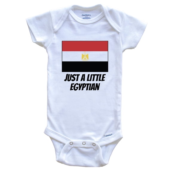 Just A Little Egyptian Cute Egypt Flag Baby Bodysuit, 0-3 Months White