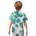 thumbnail image 5 of Abcomgle Youth Hawaiian Shirts Boys Summer Palm Tree Print Boys Beach Shirt Button Down Short Sleeve Holiday Boys Dress Shirt,Light Green,12-13Years, 5 of 5