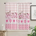 thumbnail image 4 of Love Flower Pink Plaid Curtains Home Decor Living Room Kitchen Balcony Room Window Curtain Bedroom Patio Decoration, 4 of 7