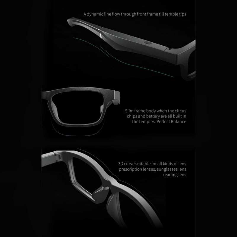 Smart Glasses Wireless Bluetooth Hands-Free Calling Music Audio Open Ear  Sunglasses