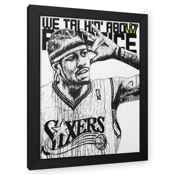 P Muir 19x24 Black Modern Wood Framed Wall Art Titled - Allen Iverson