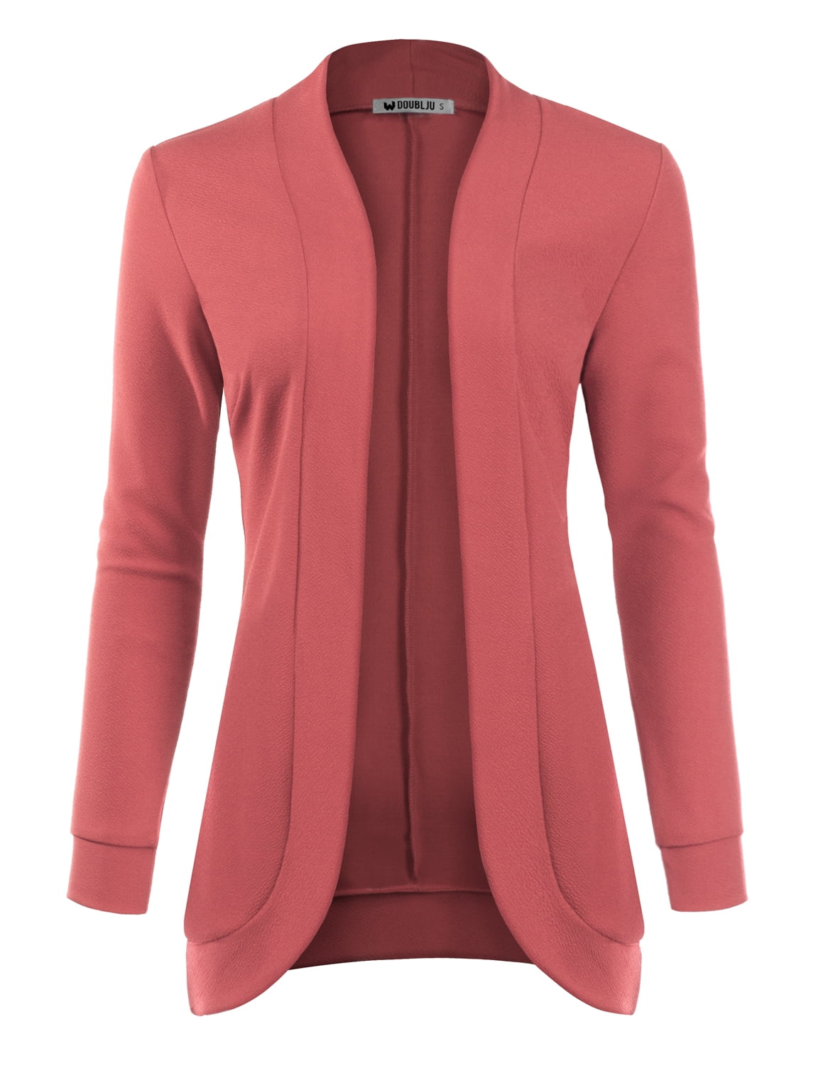 Elegant Draped Collar Long Sleeve Open Front Knit Duster Cardigan
