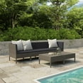 thumbnail image 1 of vidaXL 6 Piece Garden Lounge Set with Cushions Poly Rattan Grey, 1 of 5