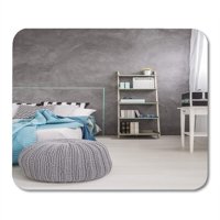 SIDONKU White Apartment Shot of Minimalist Interior Modern Grey Pouf Mousepad Mouse Pad Mouse Mat 9x10 inch