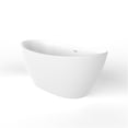 thumbnail image 5 of JERFIT 61" Modern Freestanding Soaking Bathtub, Matte White Solid Surface, Deep Soak Tub for Bathroom, 5 of 10