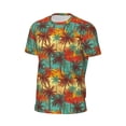thumbnail image 6 of Wukai Colorful Hawaii Palms Print Men's Short-Sleeved Mesh T-Shirt,Quick-Dry Short Sleeve Workout T-Shirt-6X-Large, 6 of 8
