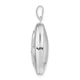 thumbnail image 2 of Sterling Silver Rhodium-plated 21mm Oval w/Butterfly & CZ Locket QLS717, 2 of 5
