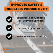 Xtenda-Leg® Ladder Leveler - Rubber Feet, Perfect for Extension Ladders, Ladder Stabilizer Attachments, Adjustable Ladder Feet, Stable Platform for Uneven Ground - Easy Installation – OSHA Approved