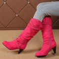 thumbnail image 7 of KEVCHE Women's Chunky Heel Knee High Boots, Fall Winter Lace Up Pointed Toe High Heel Boots with Breathable Lining, Trendy Boots for Daily Party Wear, 7 of 7